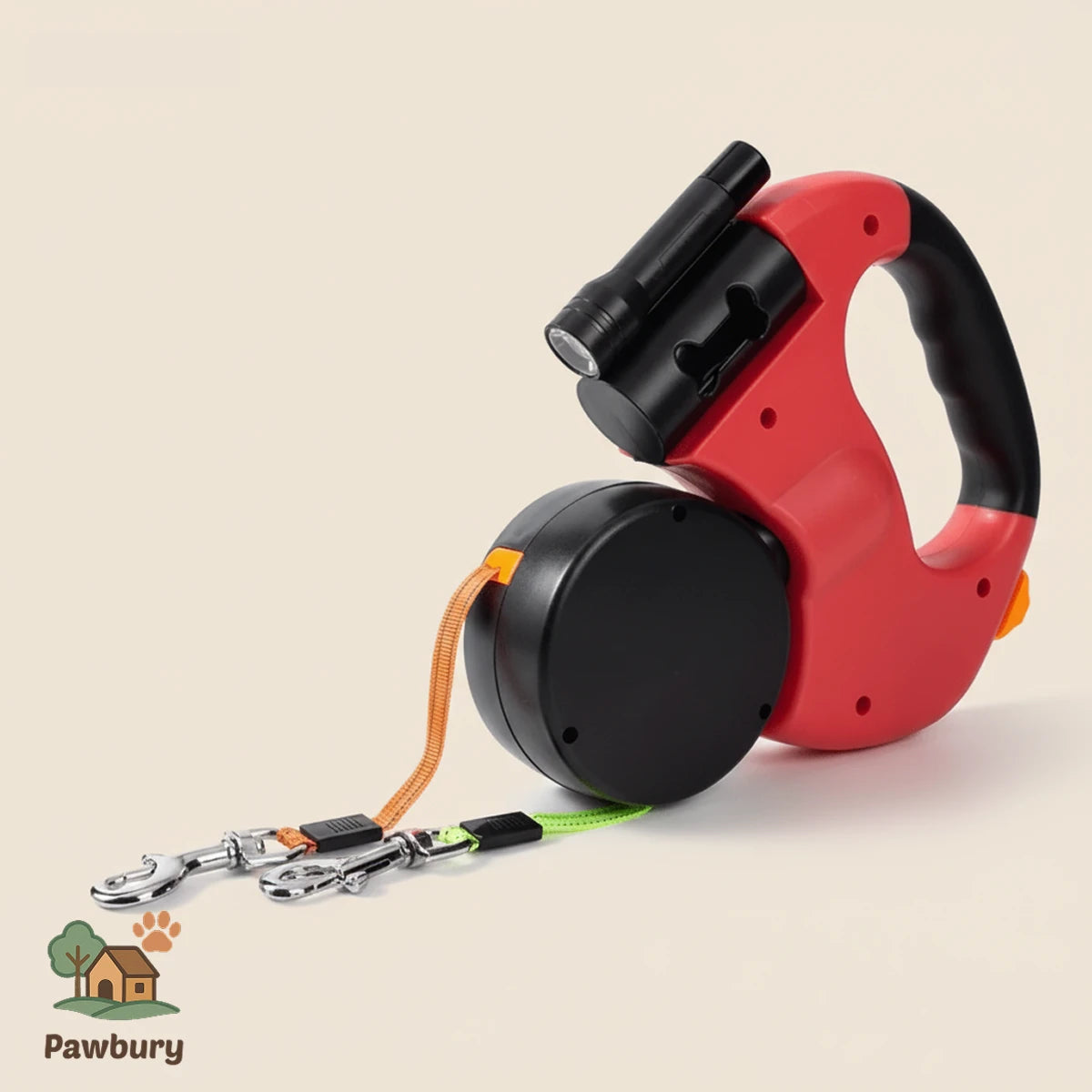 Pawbury's 2-in-1 Dog Leash - Handig & veilig tegelijk uitlaten zonder gedoe