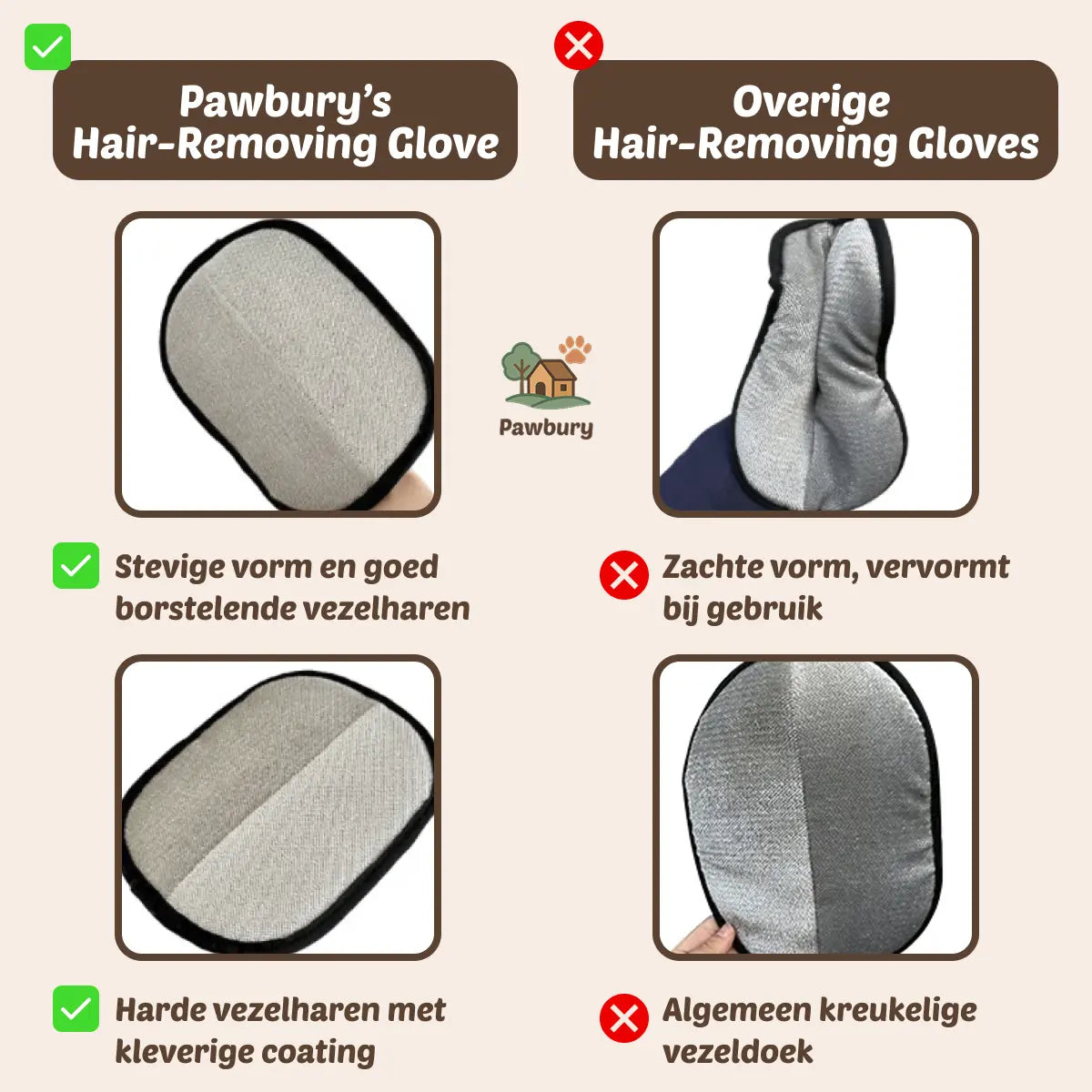 Pawbury's Hair-Removing Glove - Verwijdert haren in één veeg