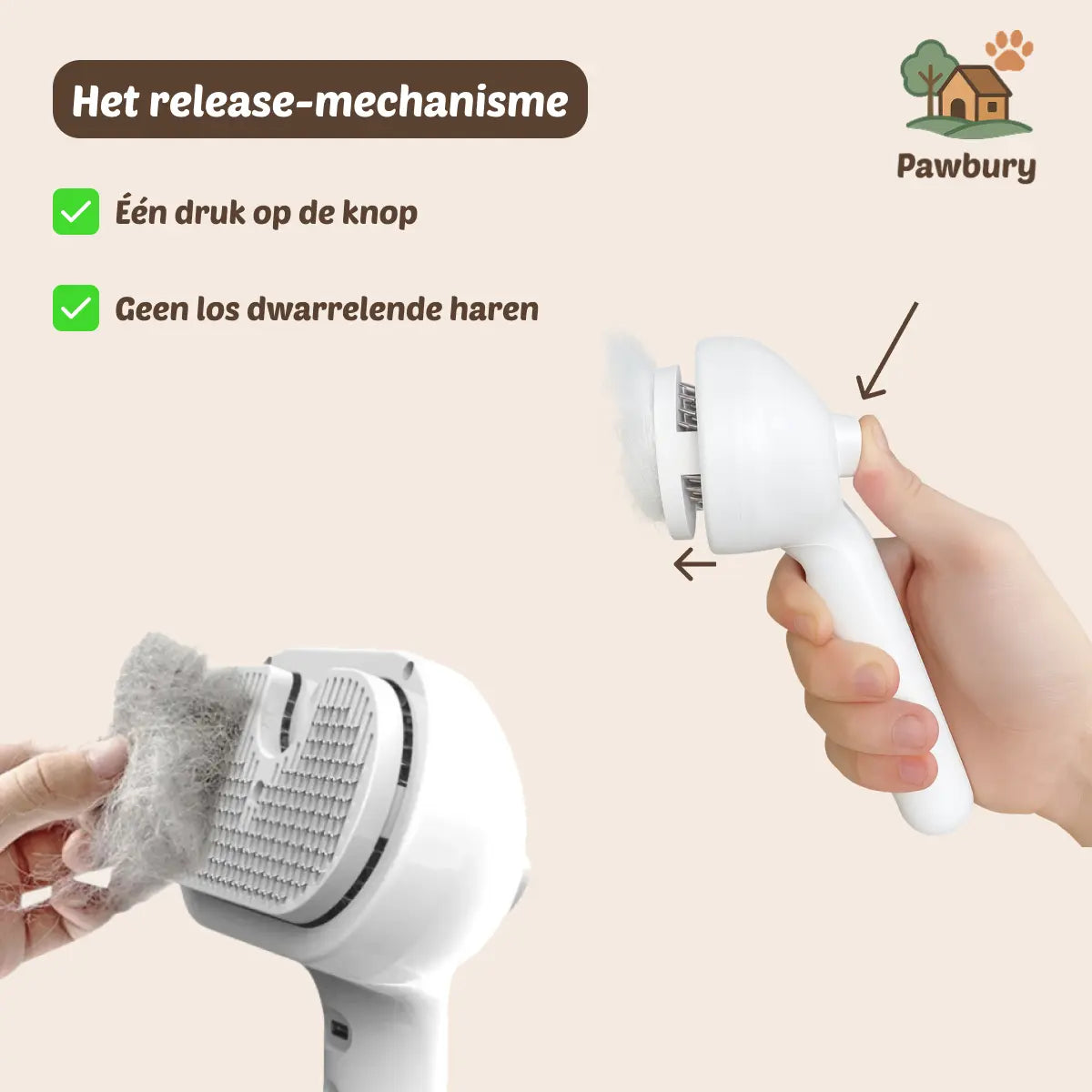 Pawbury's Steam Fur Brush - Moeiteloos een zachte, glanzende en gezonde vacht