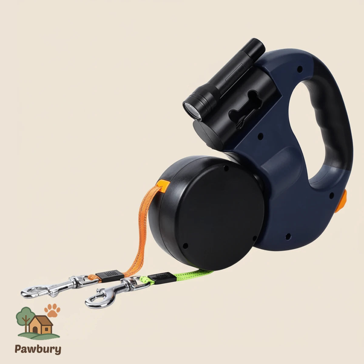 Pawbury's 2-in-1 Dog Leash - Handig & veilig tegelijk uitlaten zonder gedoe