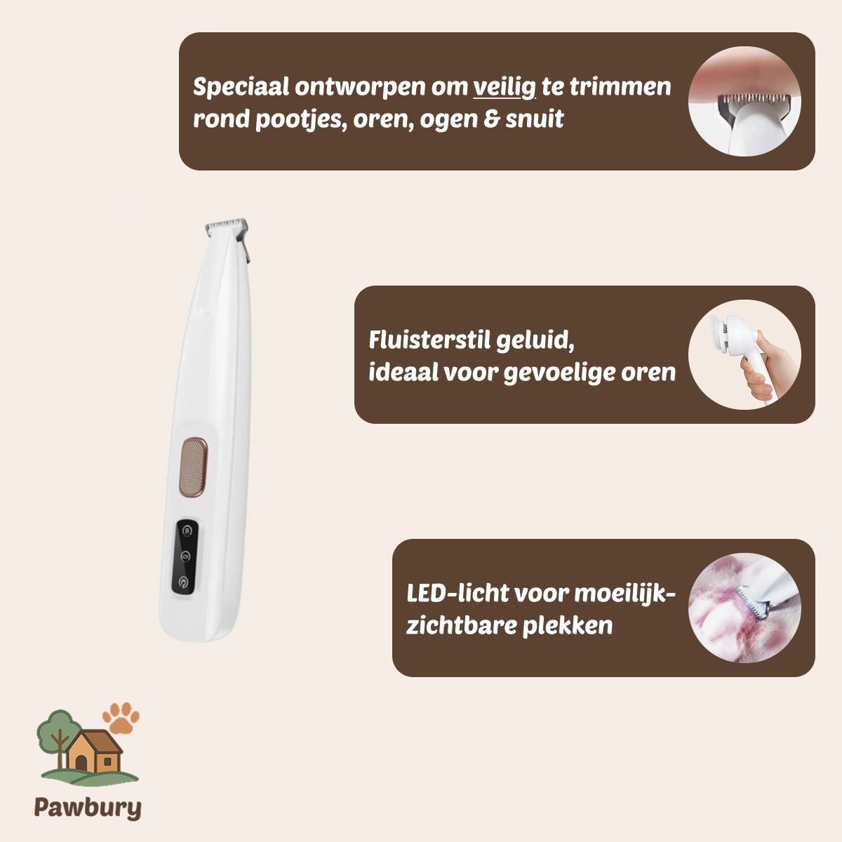 Pawbury's Easy Trimmer - Veilig en gemakkelijk professioneel trimmen