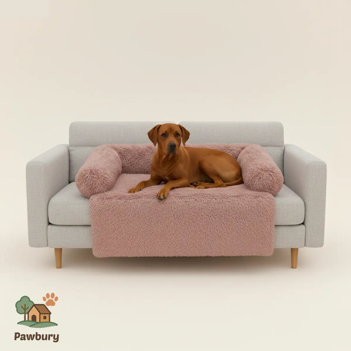 Pawbury's Zacht Hondenbed met Gevulde Steun - Ideaal voor op de bank