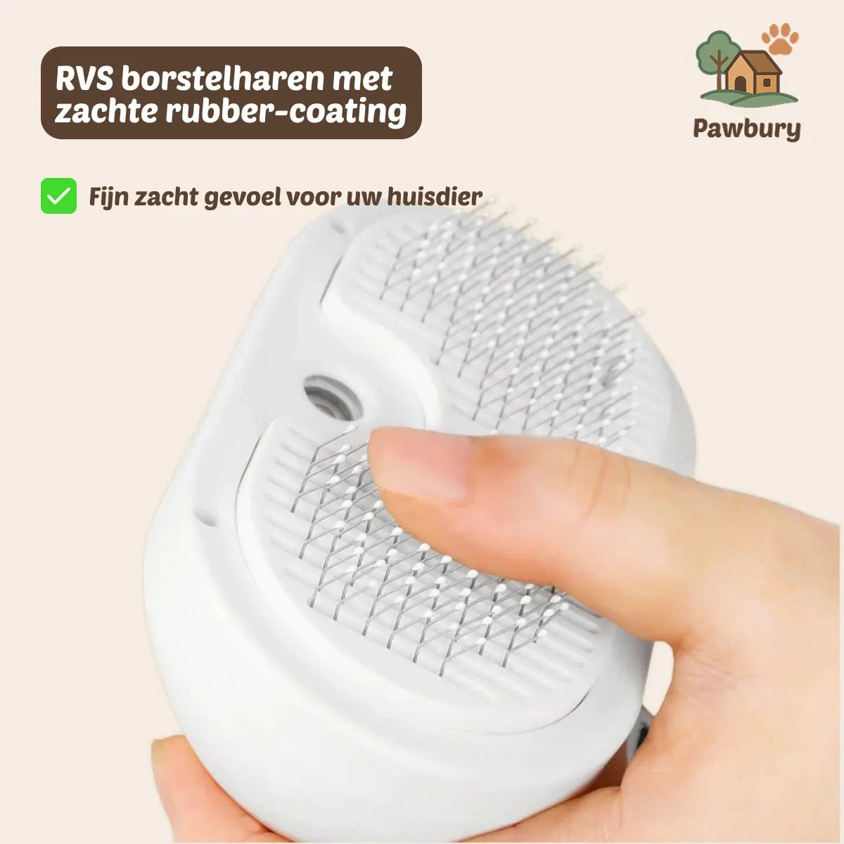Pawbury's Steam Fur Brush - Moeiteloos een zachte, glanzende en gezonde vacht