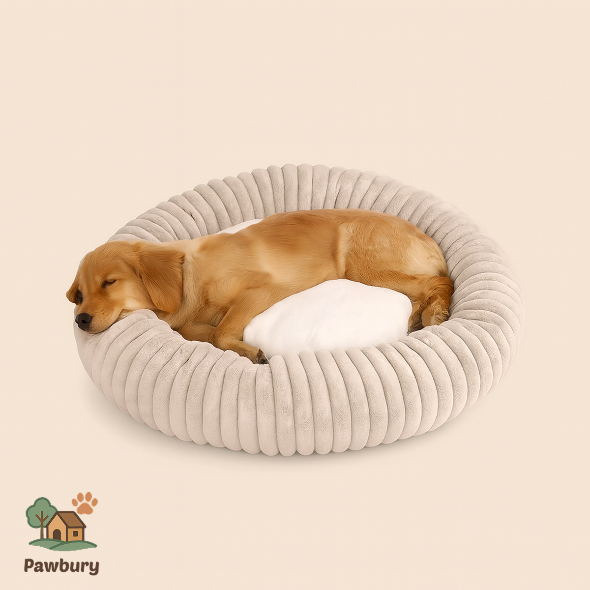 Pawbury's Luxe Donut Huisdierenmand van Zacht Pluche