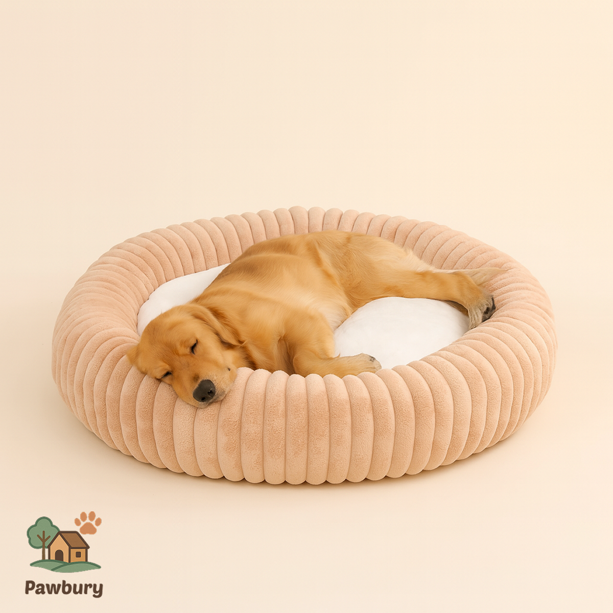 Pawbury's Luxe Donut Huisdierenmand van Zacht Pluche
