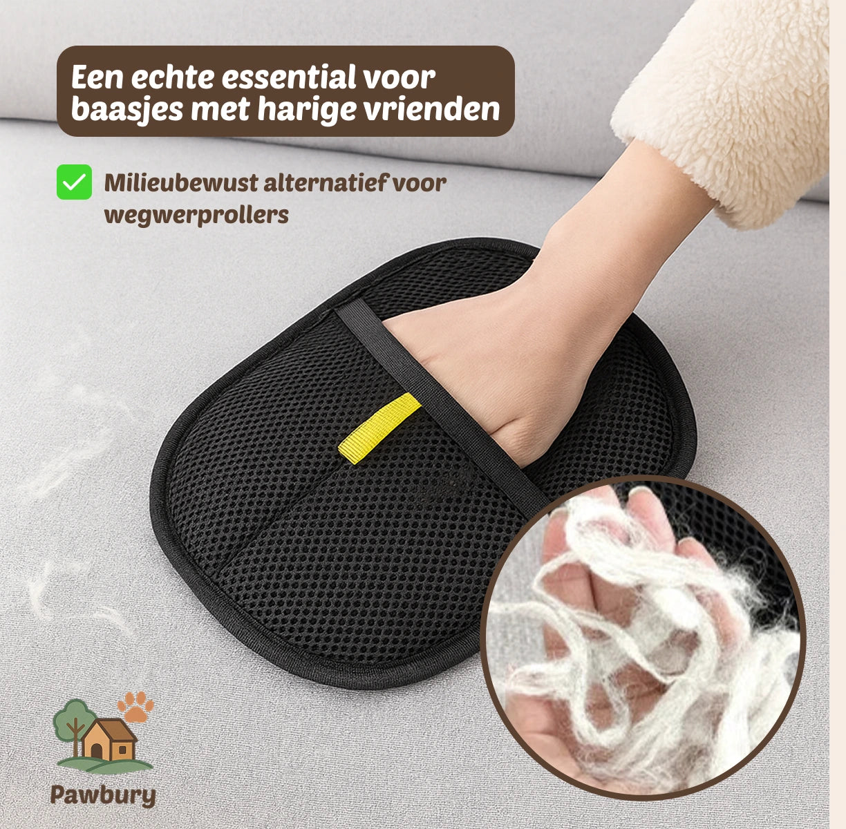 Pawbury's Hair-Removing Glove - Verwijdert haren in één veeg