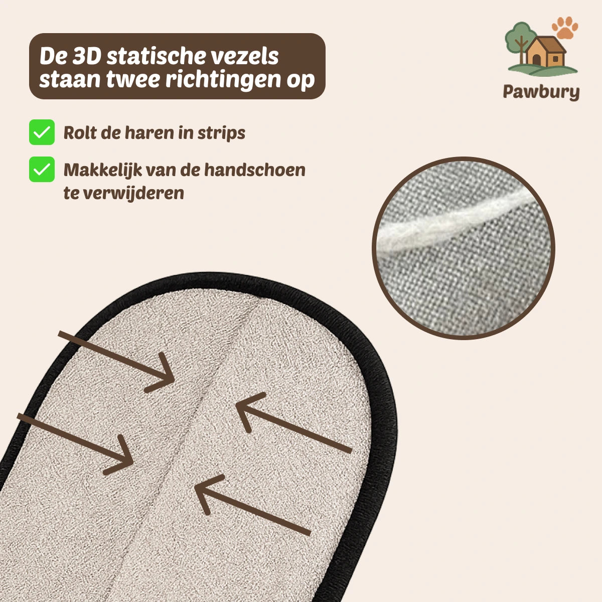 Pawbury's Hair-Removing Glove - Verwijdert haren in één veeg