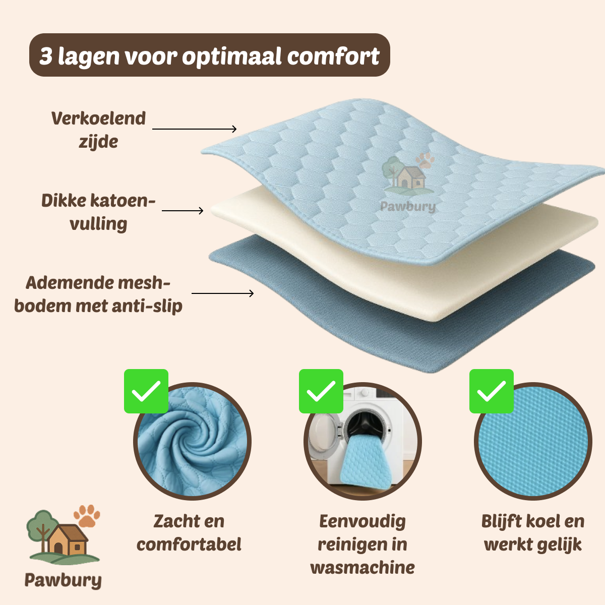 Pawbury's CoolingMat - Een verkoelend zacht oppervlak voor uw huisdier