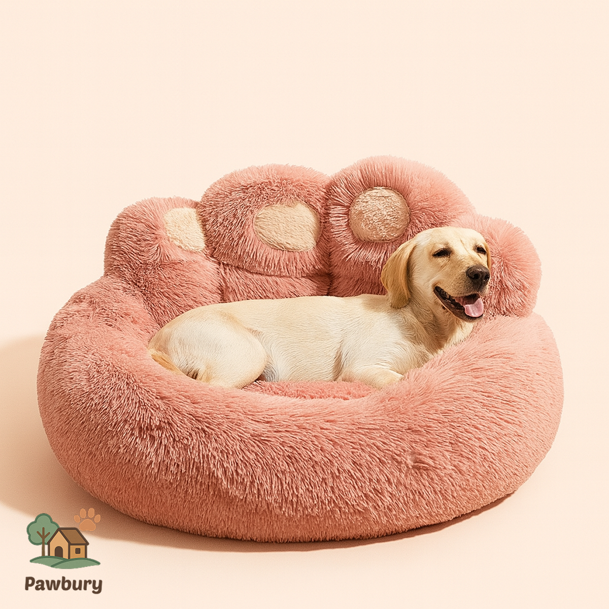 Pawbury's Luxe Rond Huisdier Bed van Zachte Pluche