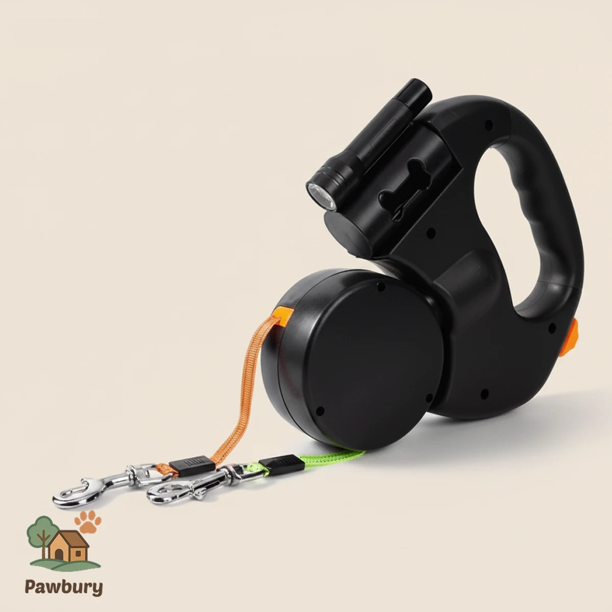 Pawbury's 2-in-1 Dog Leash - Handig & veilig tegelijk uitlaten zonder gedoe